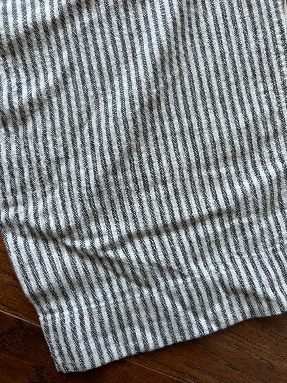 a new day Blue and White Striped Pull-On Cropped Pants 55% linen,45% rayon SZ XL - Picture 7 of 7